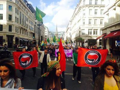 London Anti-Fascists on the Kobane march